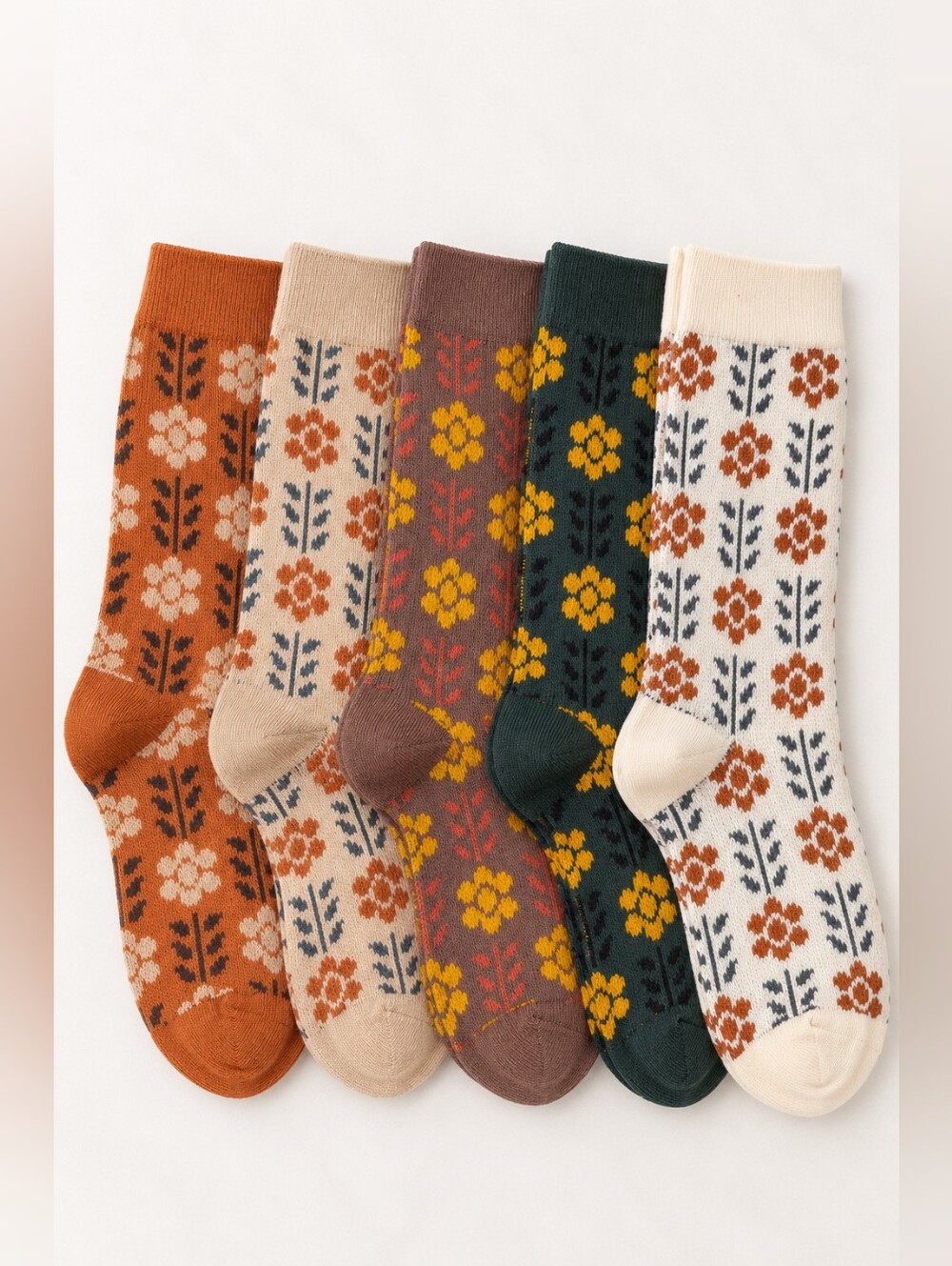 Floral Crew Socks NWOT Boho Retro Flower Socks Rainbow Unicorn Surprise